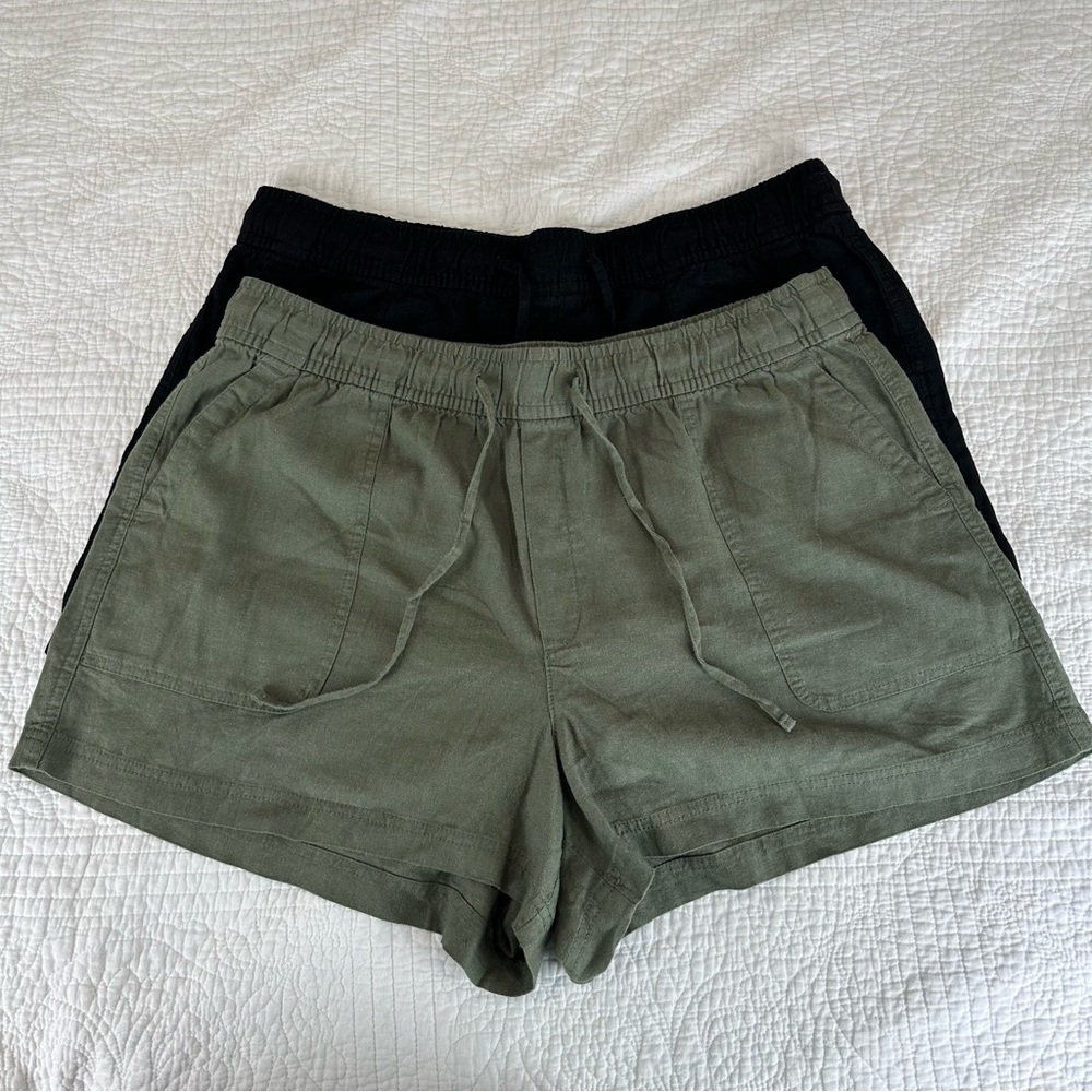 Gap Linen Blend Elastic Waist Shorts Lot of 2 Size XL